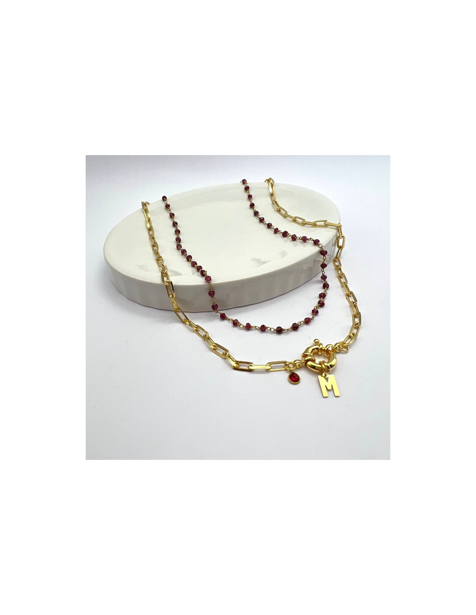 Initials Sailor & Frutta Garnet Necklaces Pack | Malu Maiese