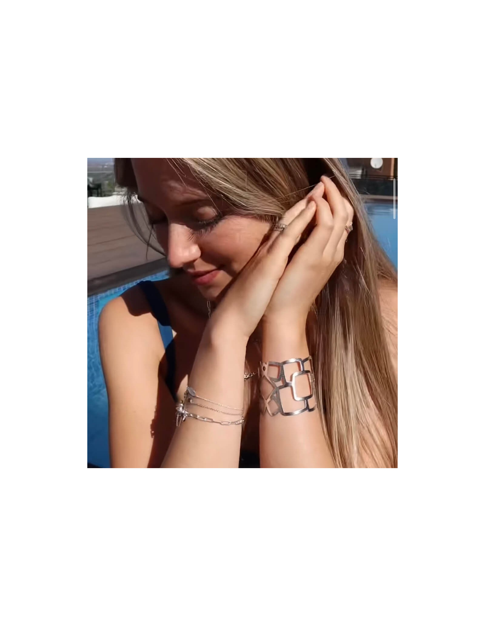 Bracelete Demi | Bracelete com líneas geométricas| Malu Maiese