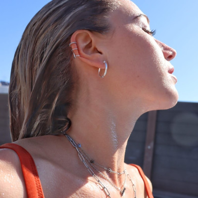 Ear Cuff Triple Hoop | Piercing em prata | Malu Maiese 2