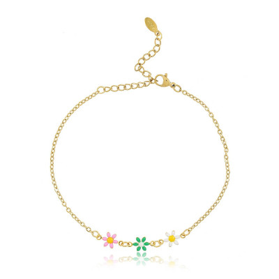 Tobillera Flowers Acero | Tobillera Flores en Acero | Malu Maiese 2