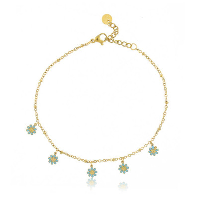 Tobillera Jardín Acero | Tobillera con flores en acero | Malu Maiese