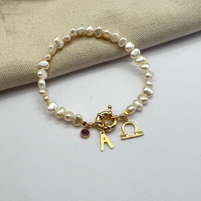 Pulseira Boia & Zodiac Initials Pearls | Personalizados | Malu Maiese
