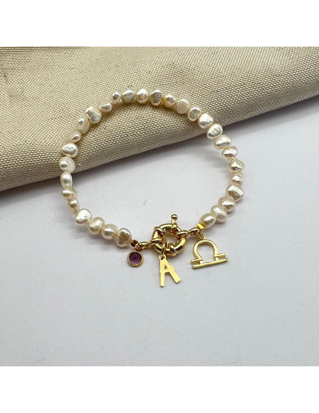 Pulseira Boia & Zodiac Initials Pearls | Personalizados | Malu Maiese Pulseira Boia & Zodiac Initials Pearls | Personalizados | Malu Maiese