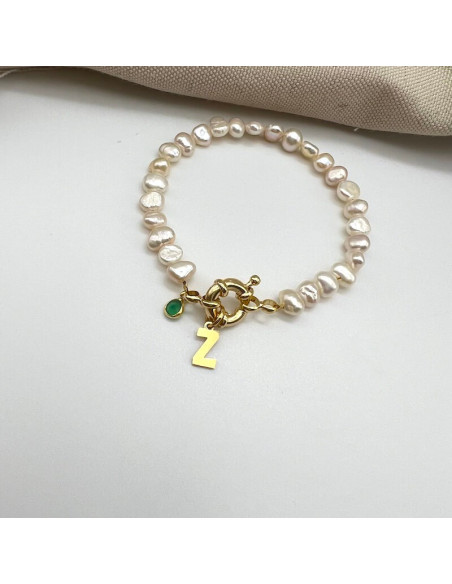 Pulsera Marinera Initials Pearls | Pulsera Perla Letra | Malu Maiese Pulsera Marinera Initials Pearls | Pulsera Perla Letra | Malu Maiese