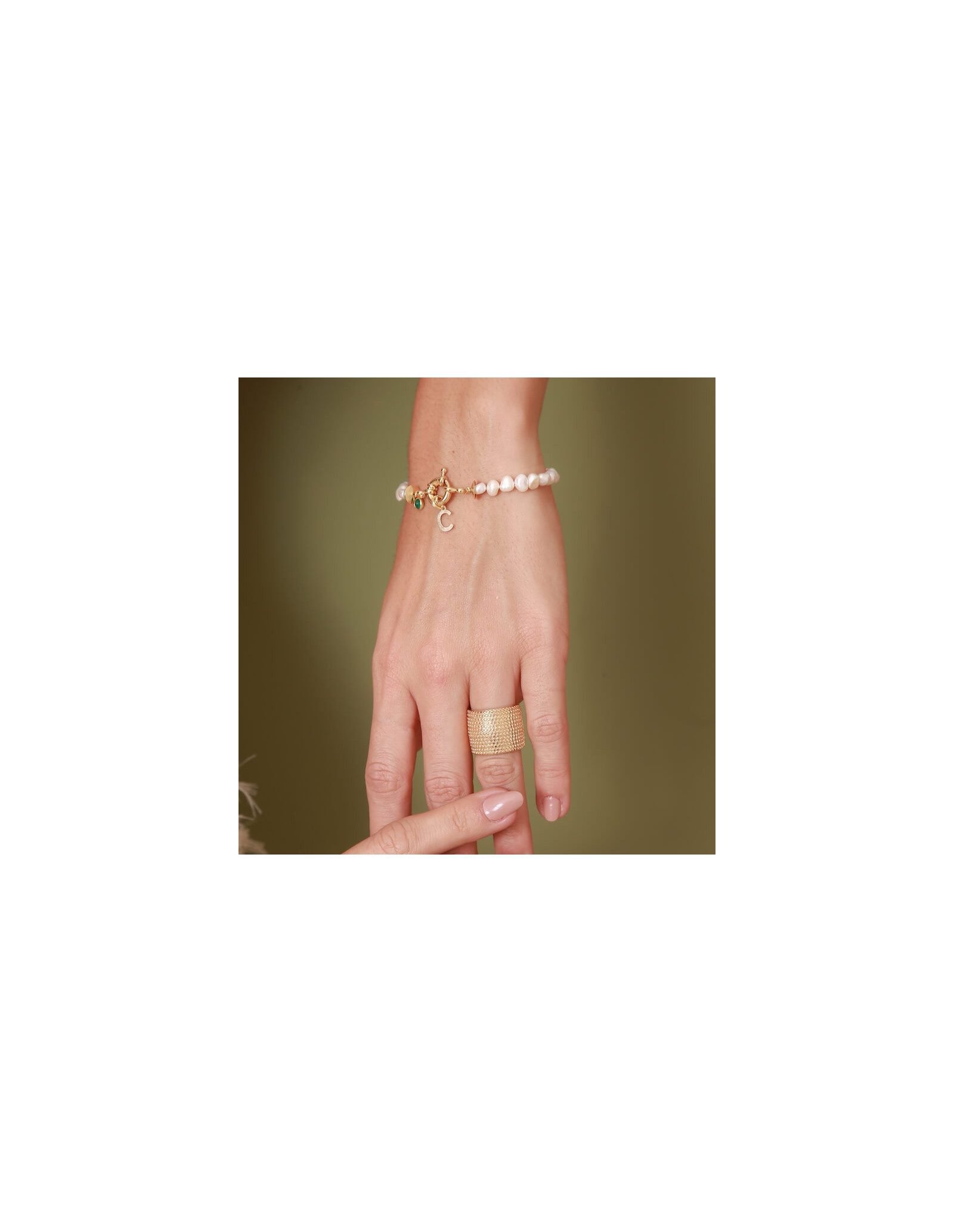 Pulsera Marinera Initials Pearls | Pulsera Perla Letra | Malu Maiese