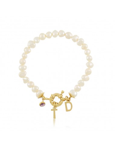 Pulseira Boia Two Initials Pearls