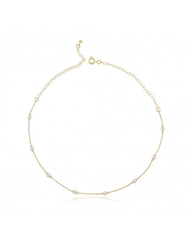 Choker chapado en oro con mini perlas.