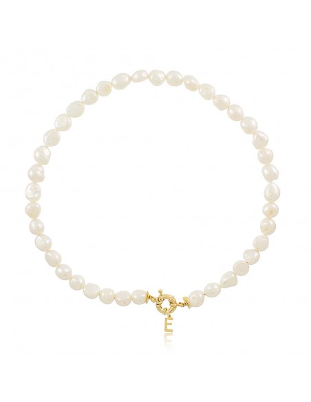 Personalised 18ct Gold Plated or Silver Pearl Cross Necklace | Hurleyburley