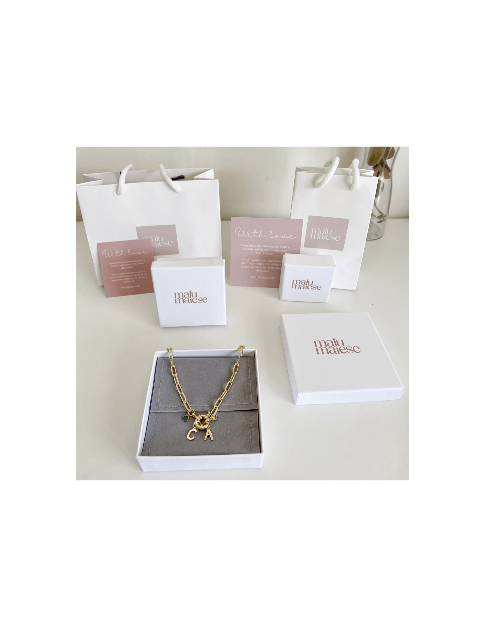 Pack Colar Boia Initials & Argola Classy | Personaliza | Malu Maiese
