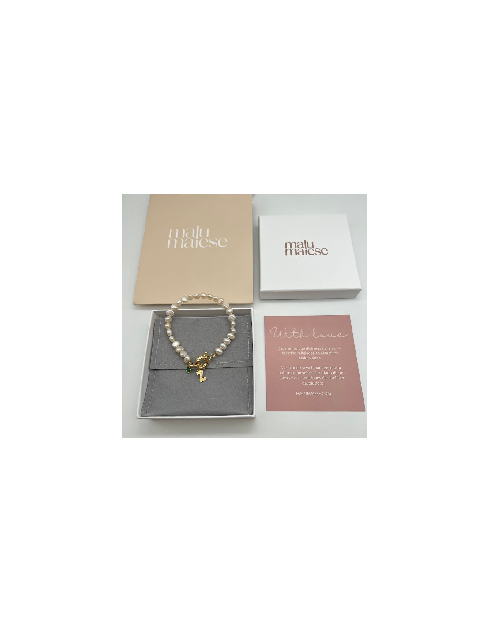 Pack Pearls Sailor Two Initials Bracelet & Dri Hoops | Malu Maiese