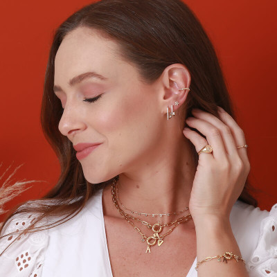 Zirconia Quad Earrings | white cz squarenhoop earrings. 2