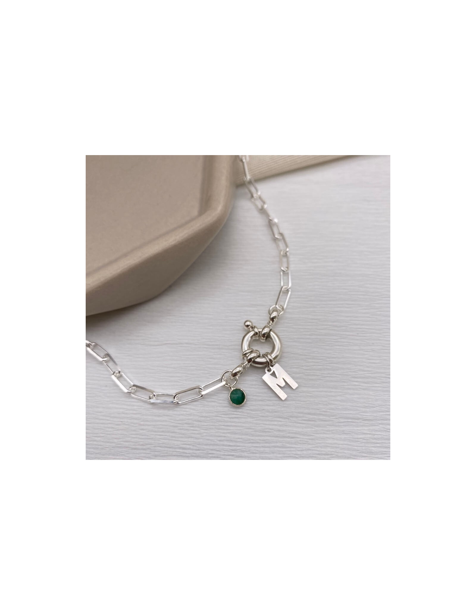 Collar Marinera Initials Plata | Collar con Letra Plata | Malu Maiese