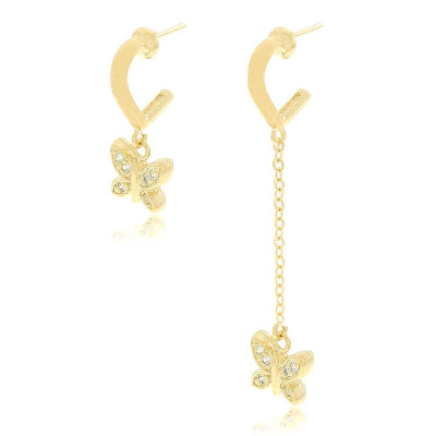 Brinco Papillon Brilho | Brinco Mariposa Zirconia | Malu Maiese