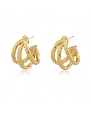 18-carat gold-plated triple hoop earrings