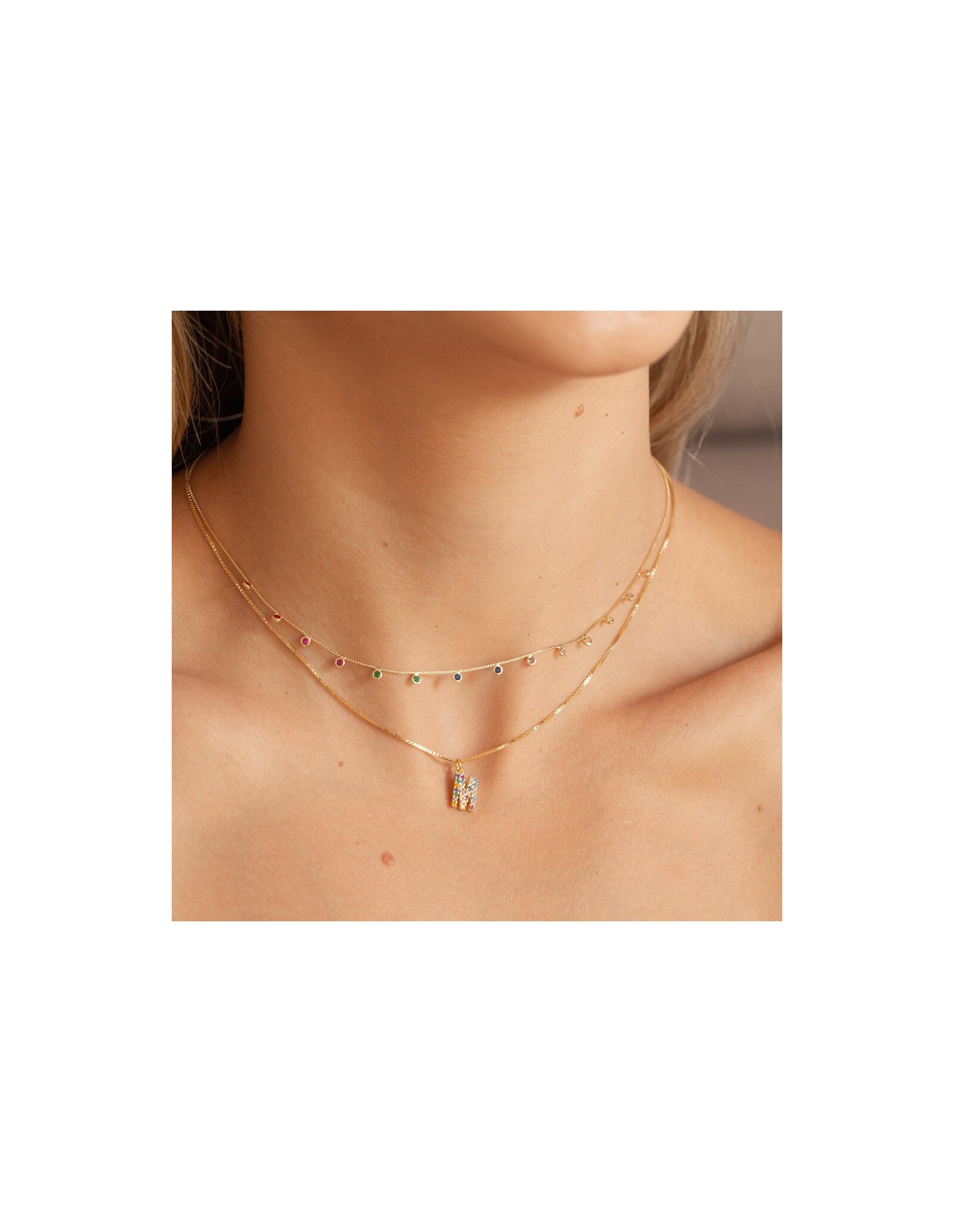 Colar Initials Colours Prata | Colar Inicial em Prata | Malu Maiese