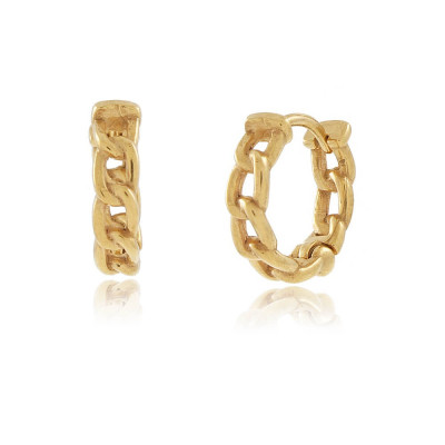 Chain Silver Hoop Earrings | Chain Silver Hoop| Malu Maiese 2