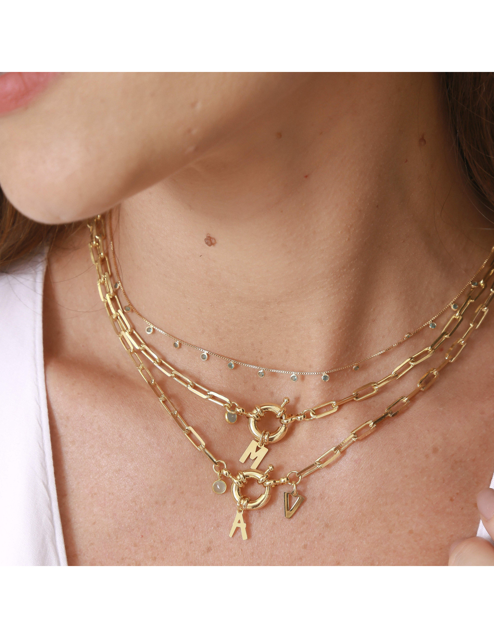 Initials Sailor Clasp Necklace | Letter Necklace | Malu Maiese