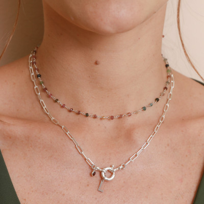 Collar Marinera Initials Plata | Collar con Letra Plata | Malu Maiese 2