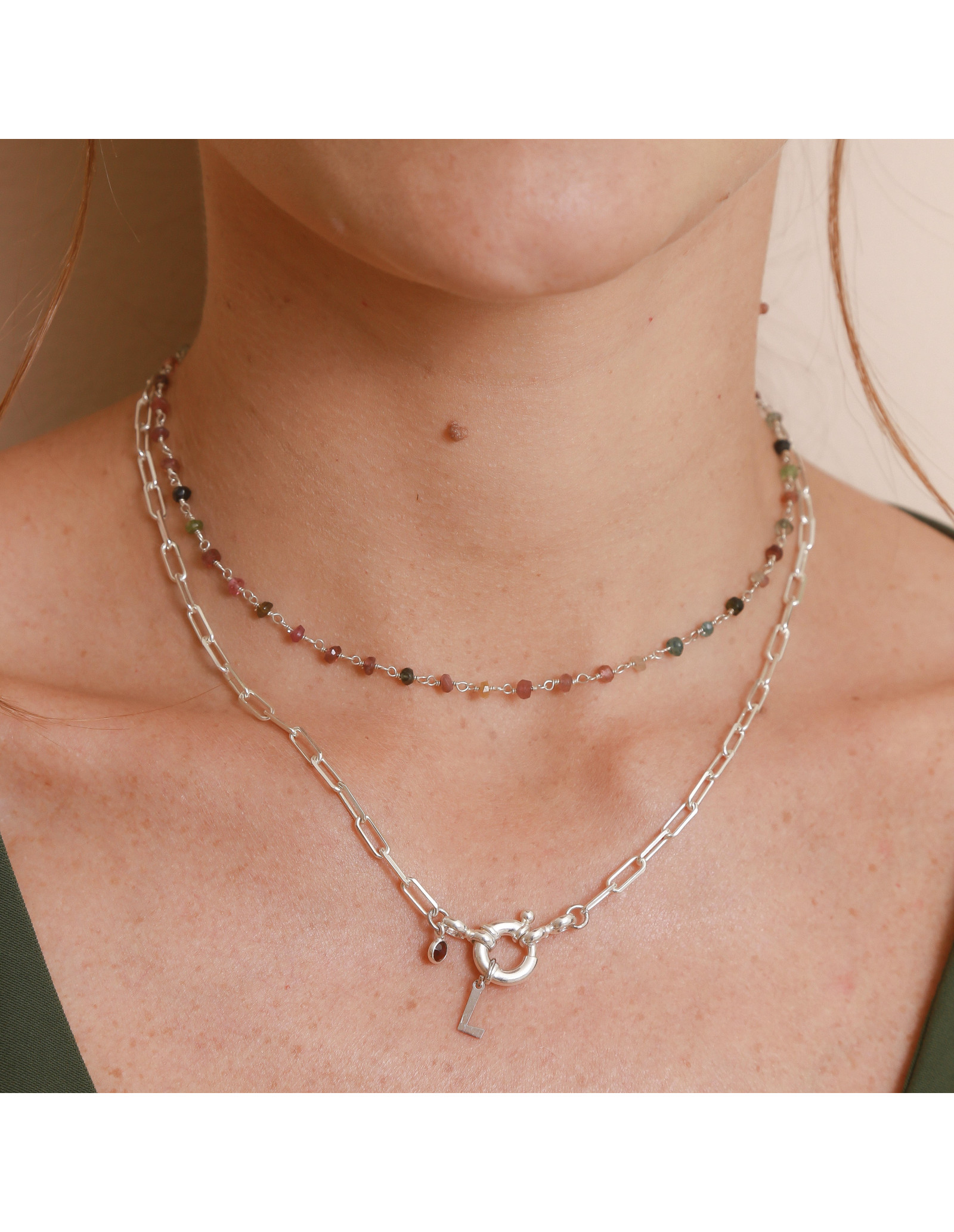 Collar Marinera Initials Plata | Collar con Letra Plata | Malu Maiese