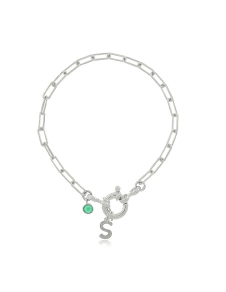 Pulsera Marinera Initials Plata | Pulsera con Letra | Malu Maiese