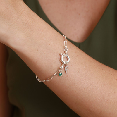 Silver  Sailor Initials Bracelet | Letter Bracelet | Malu Maiese 2