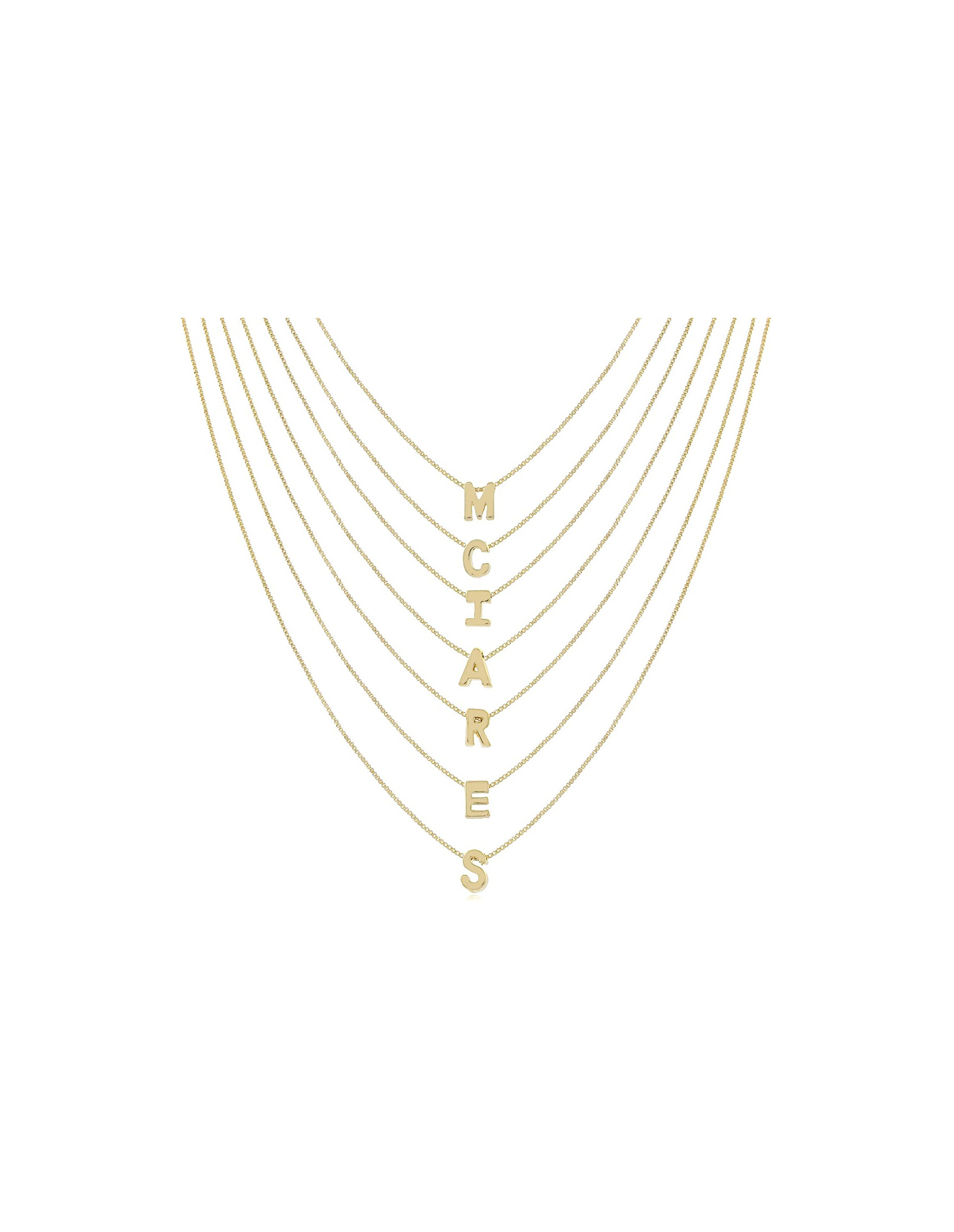 Collar Initials | Collar de Letra Chapado en Oro | Malu Maiese