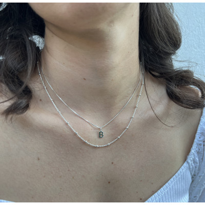 Collar Initials Plata | Collar de Letra de Plata Chapada en Oro | Malu Maiese 2