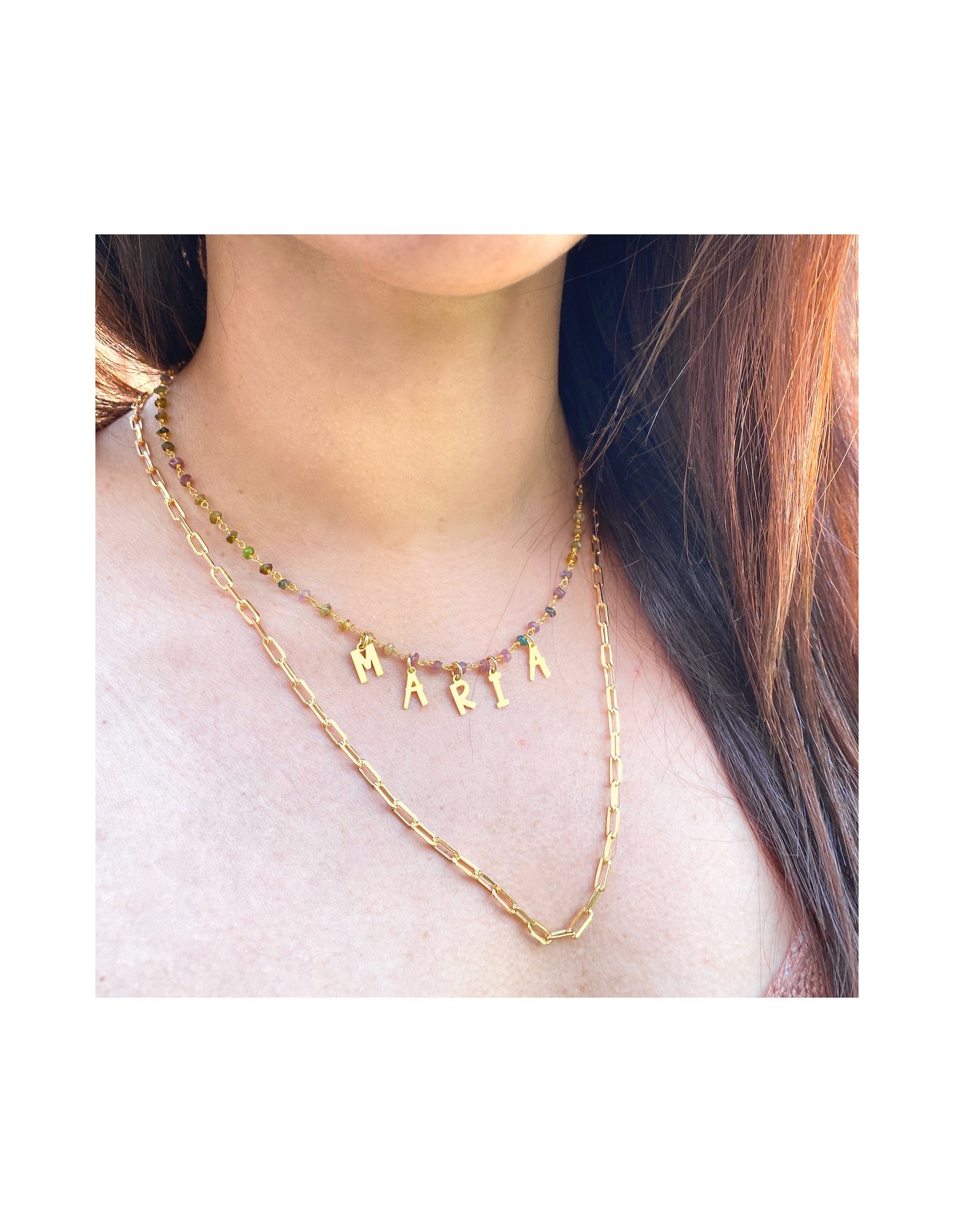 Collar Tutti Frutti Initials | Turmalina con inicial(es) | Malu Maiese