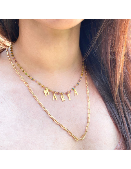 Tutti Frutti Initials Necklace | Tourmaline necklace | Malu Maiese Tutti Frutti Initials Necklace | Tourmaline necklace | Malu Maiese