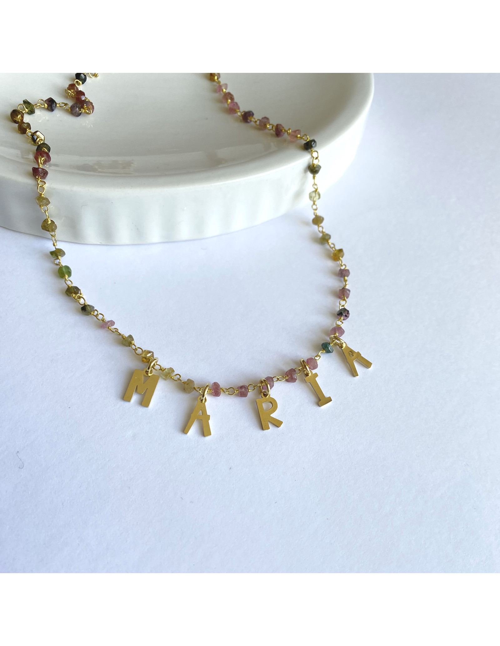 Collar Tutti Frutti Initials | Turmalina con inicial(es) | Malu Maiese