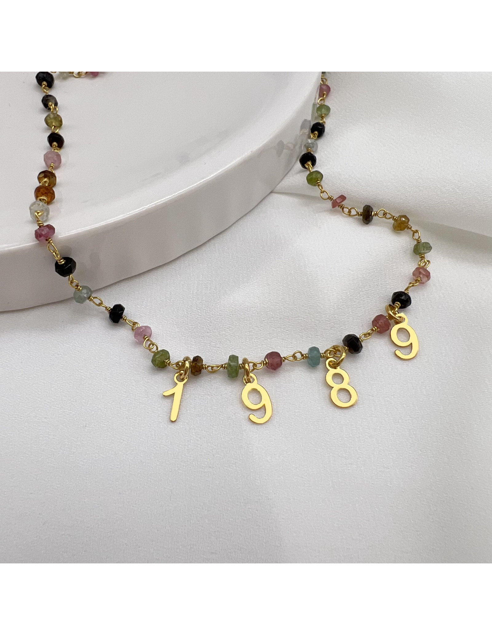 Collar Tutti Frutti Initials | Turmalina con inicial(es) | Malu Maiese