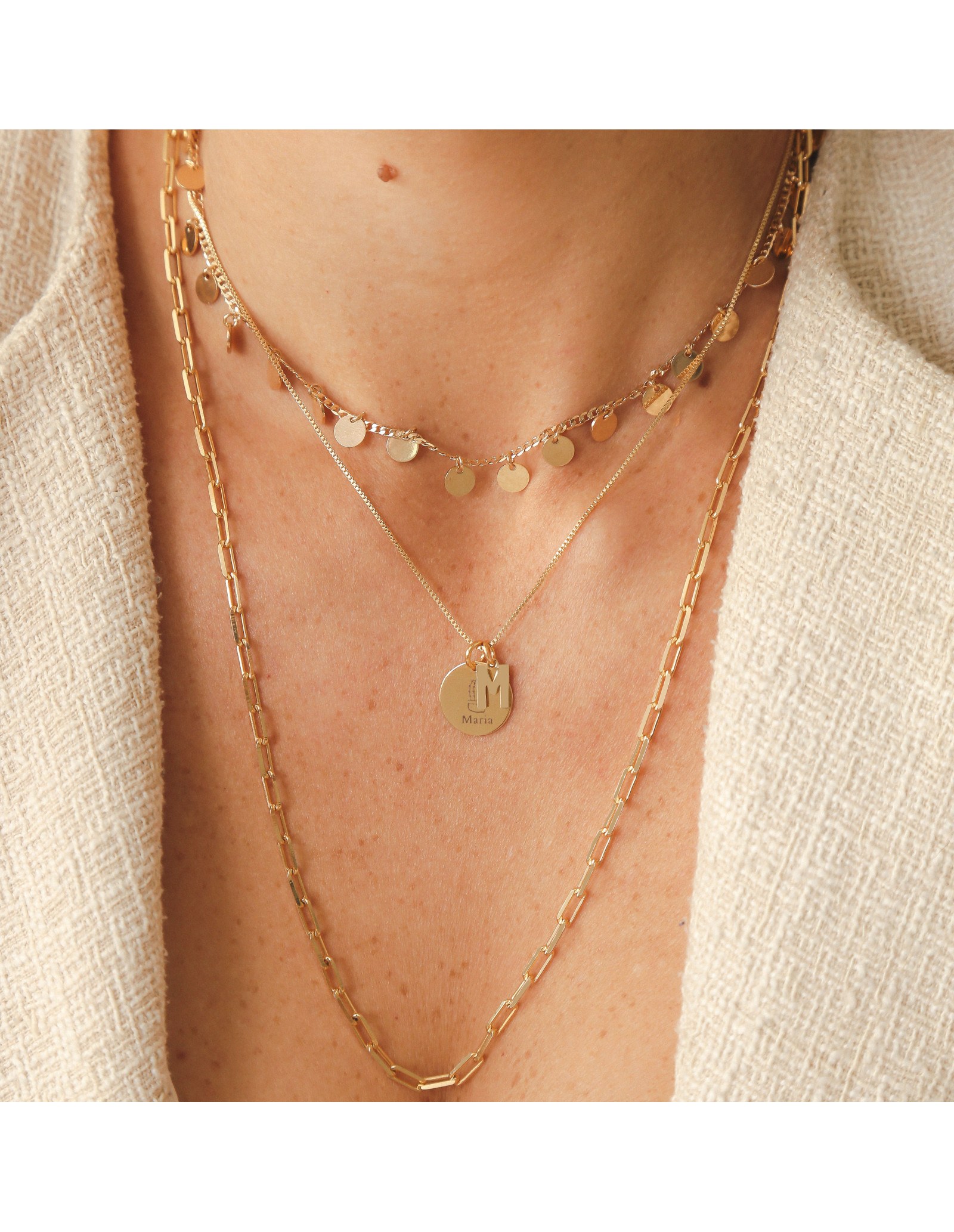 Collar Plaque Initials | Collares Personalizados | Malu Maiese