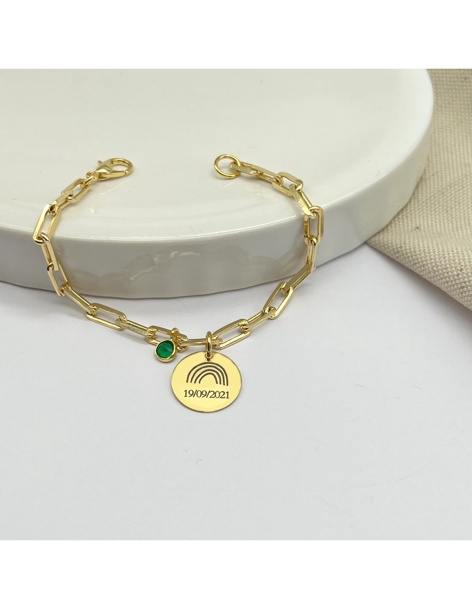 Pulsera Plaque Stone | Regalo Personalizado con Grabado | Malu Maiese