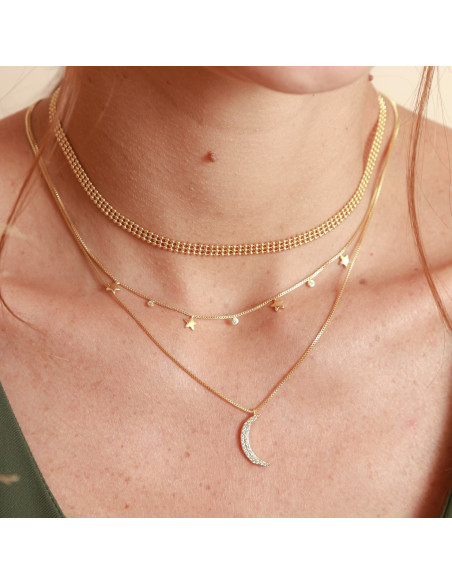 Colar Little Stars | Colar Curto com Estrelas | Malu Maiese