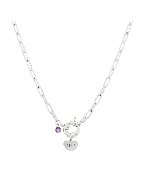Collar Marinera Corazón | Personalizado Grabado Corazón | Malu Maiese Collar Marinera Corazón | Personalizado Grabado Corazón | Malu Maiese