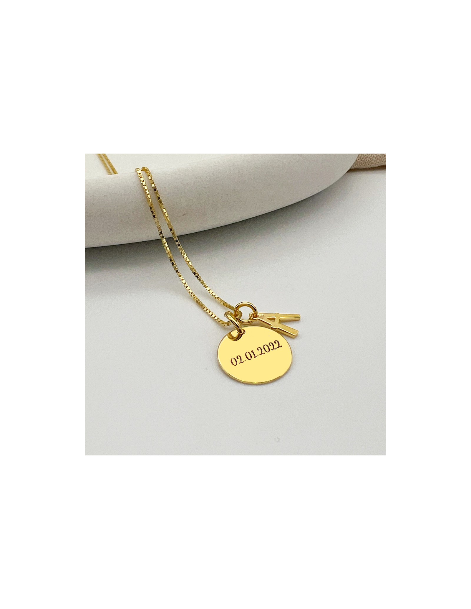 Collar Plaque Initials | Collares Personalizados | Malu Maiese