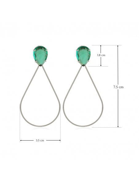 Maxi earrings with turquoise crystal drop. Elegant earrings, ideal to enhance any look. Perfect guest earrings.