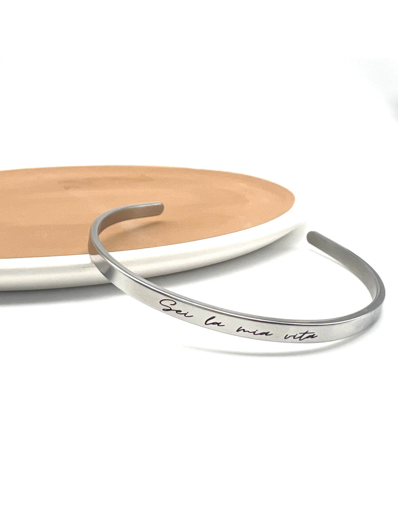 Carpe Diem Stainless Steel Bracelet | Engraved Bracelet | Malu Maiese