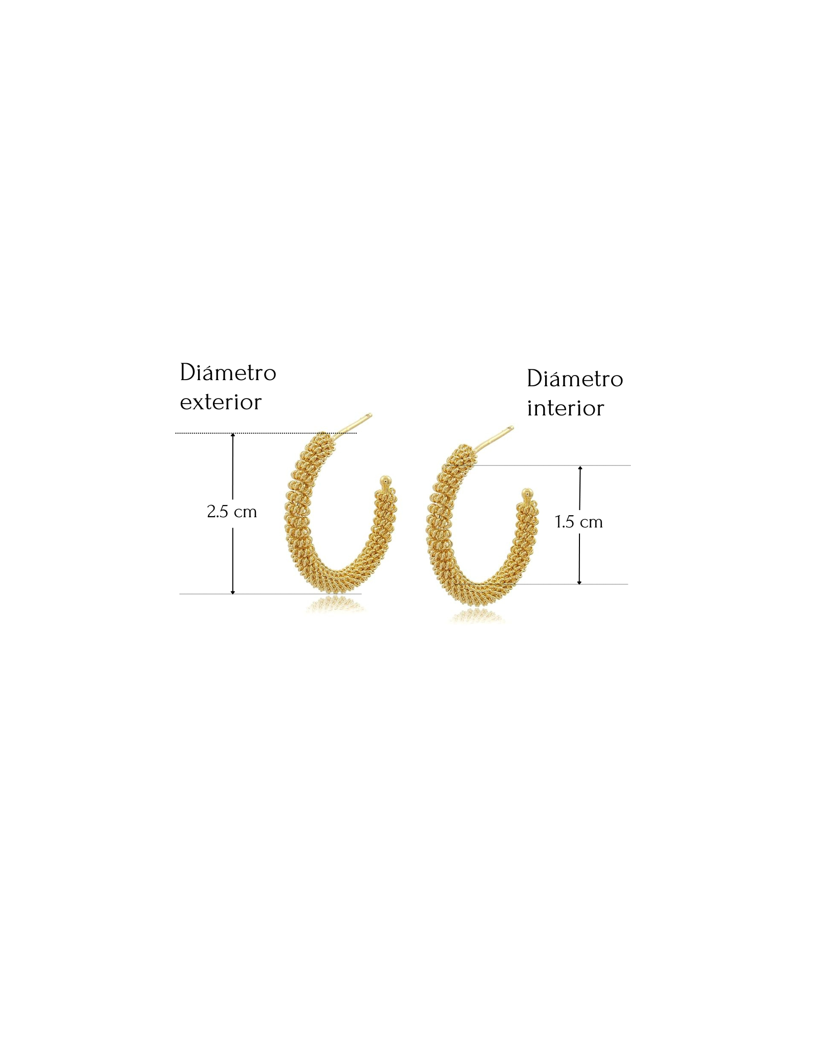 Aros Lolita | Pendientes de aro oro 18k, diseño exclusivo, 3 tamaños.