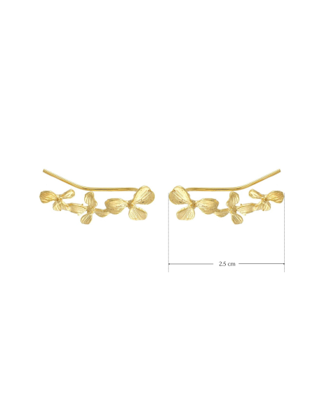 Brinco Ear Cuff Trio Flor | Brincos Banhados a Ouro 18k | Malu Maiese